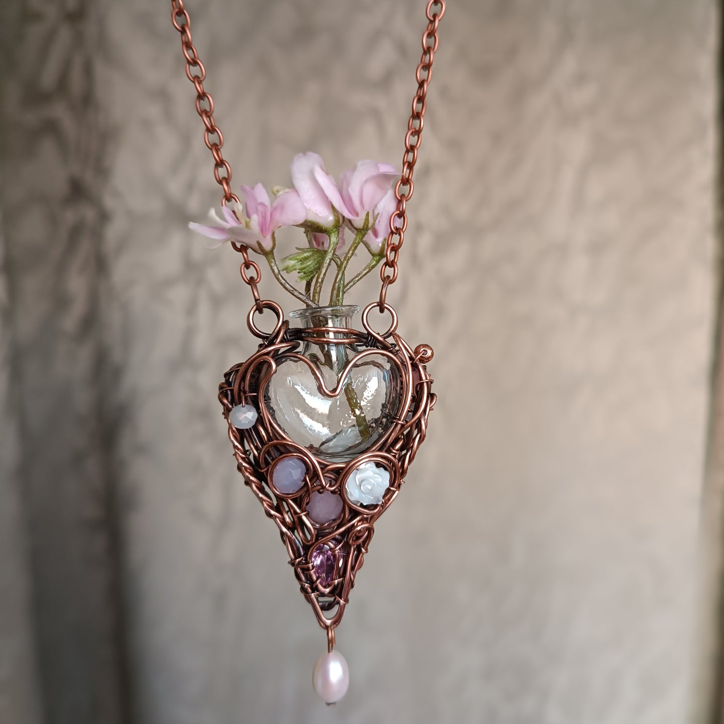 Whispering Dawn. Vial necklace