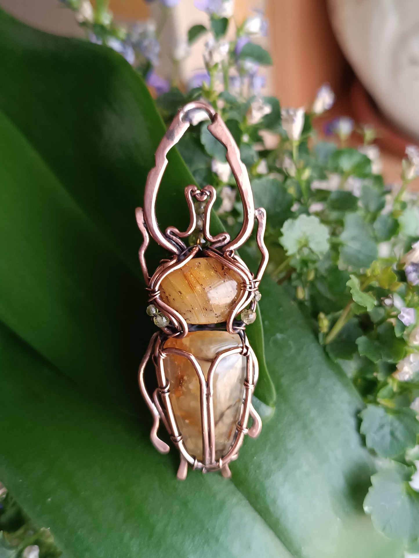Stag beetle necklace