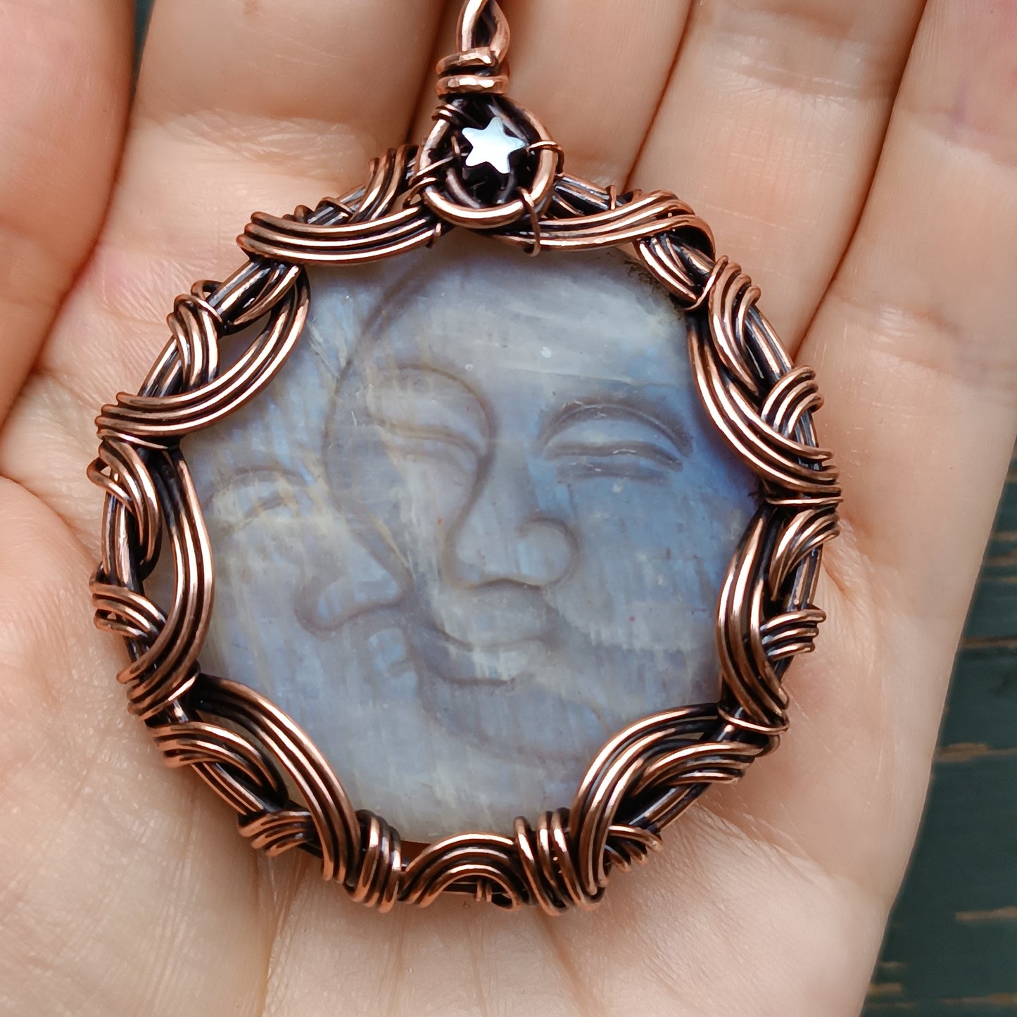 Sun and moon necklace