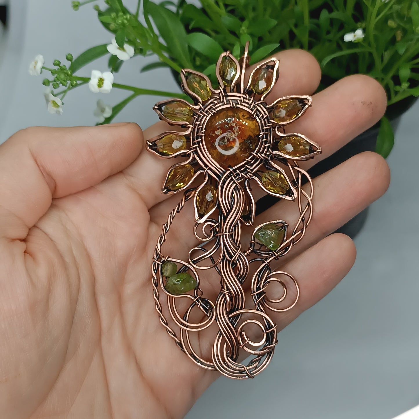 Sunflower necklace