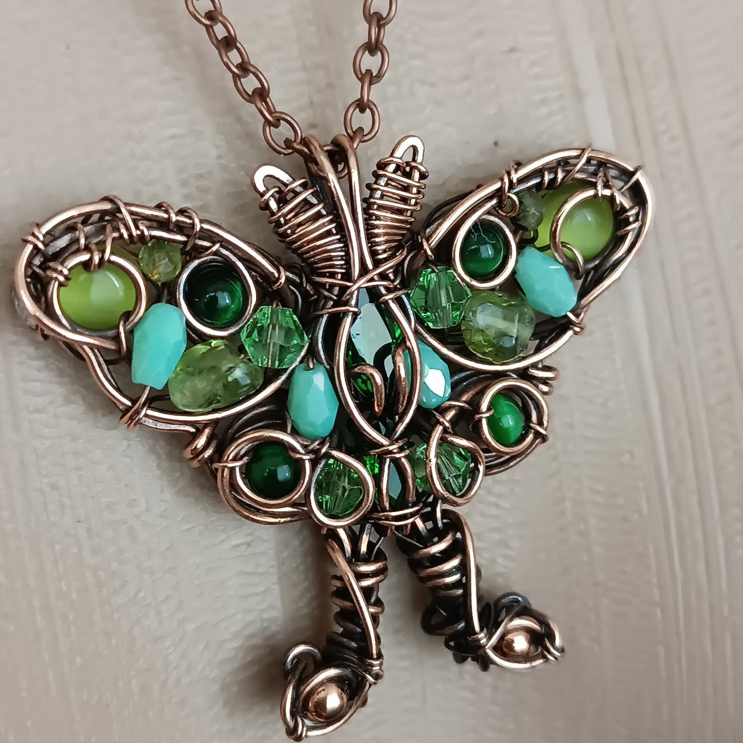 Luna moth necklace
