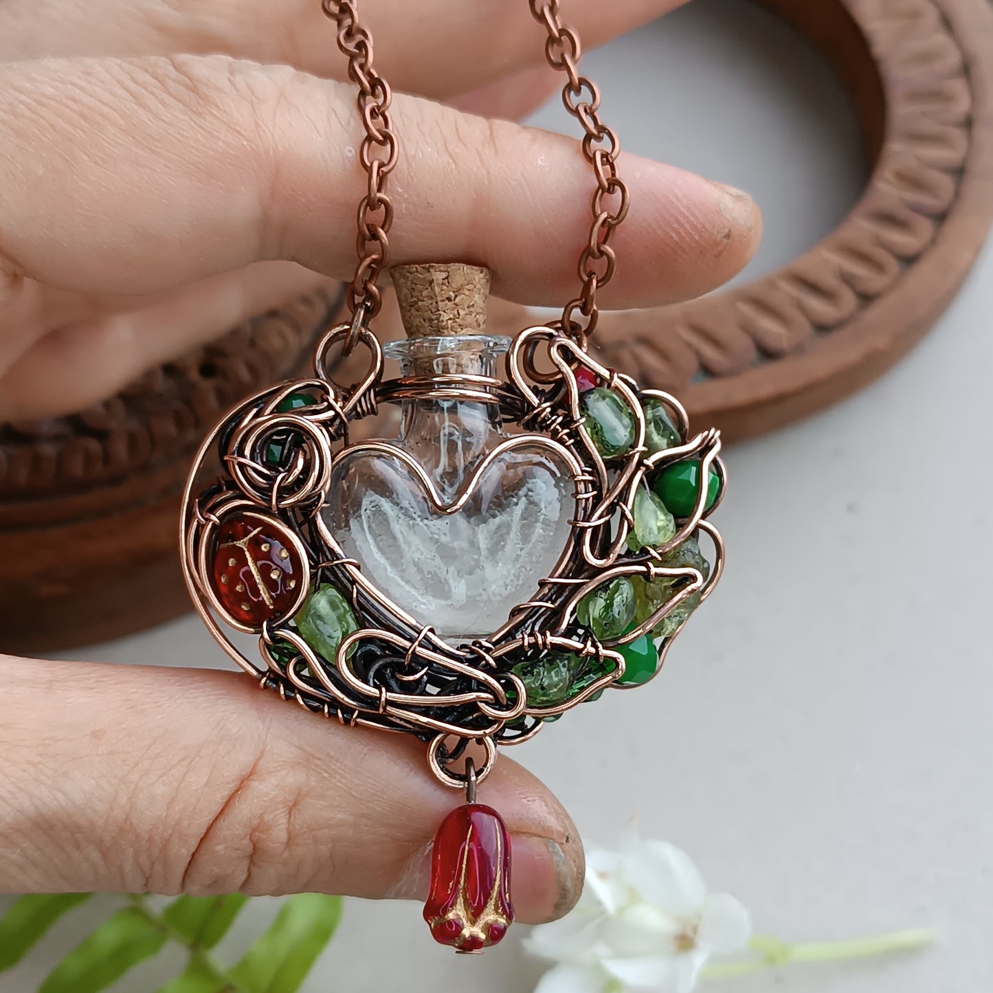 Garden Twinkle. vial necklace