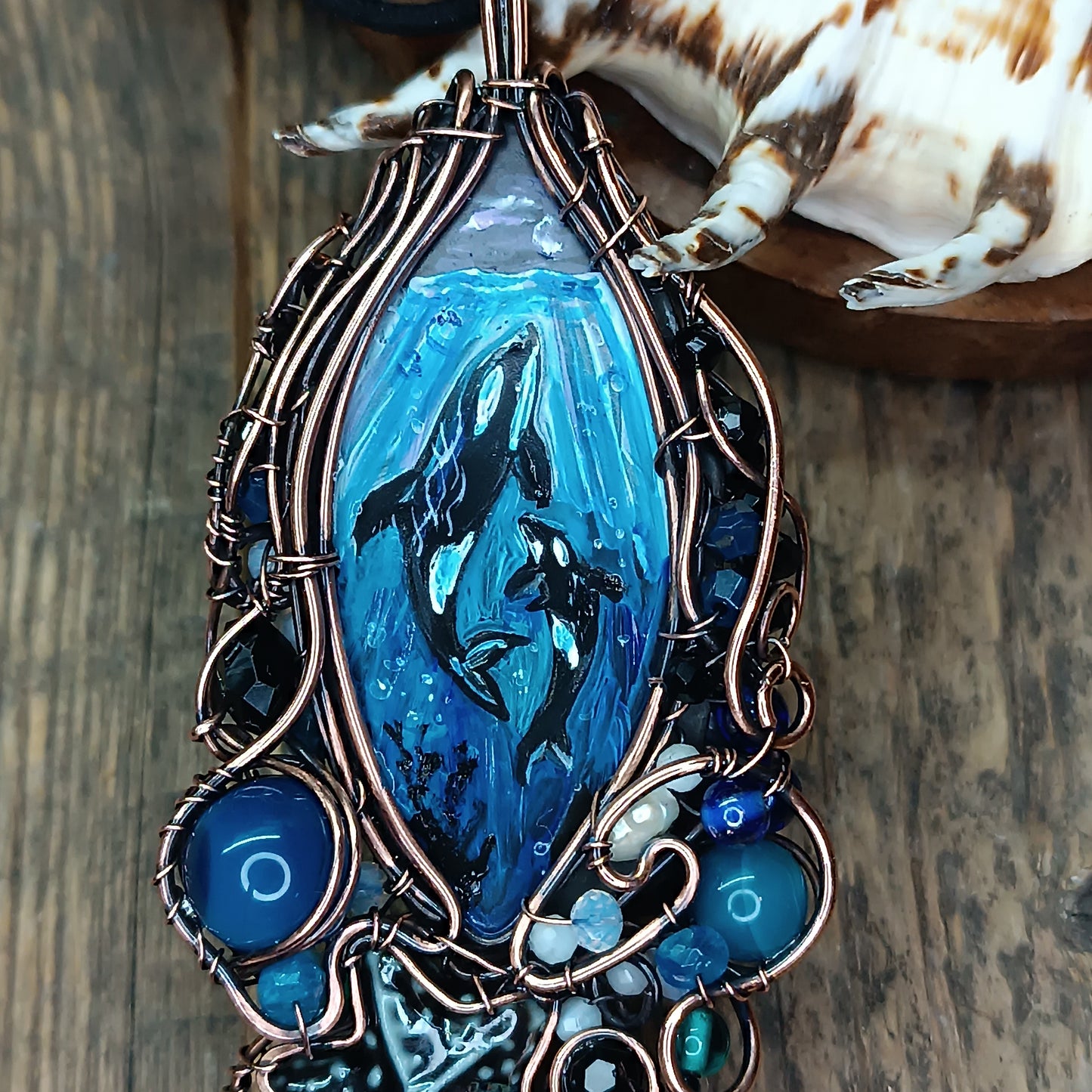 Orcas in the wild necklace