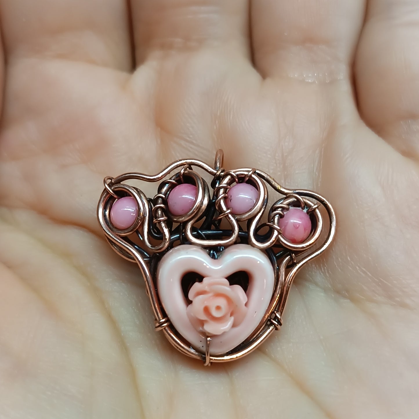 Cute pink paw pendant