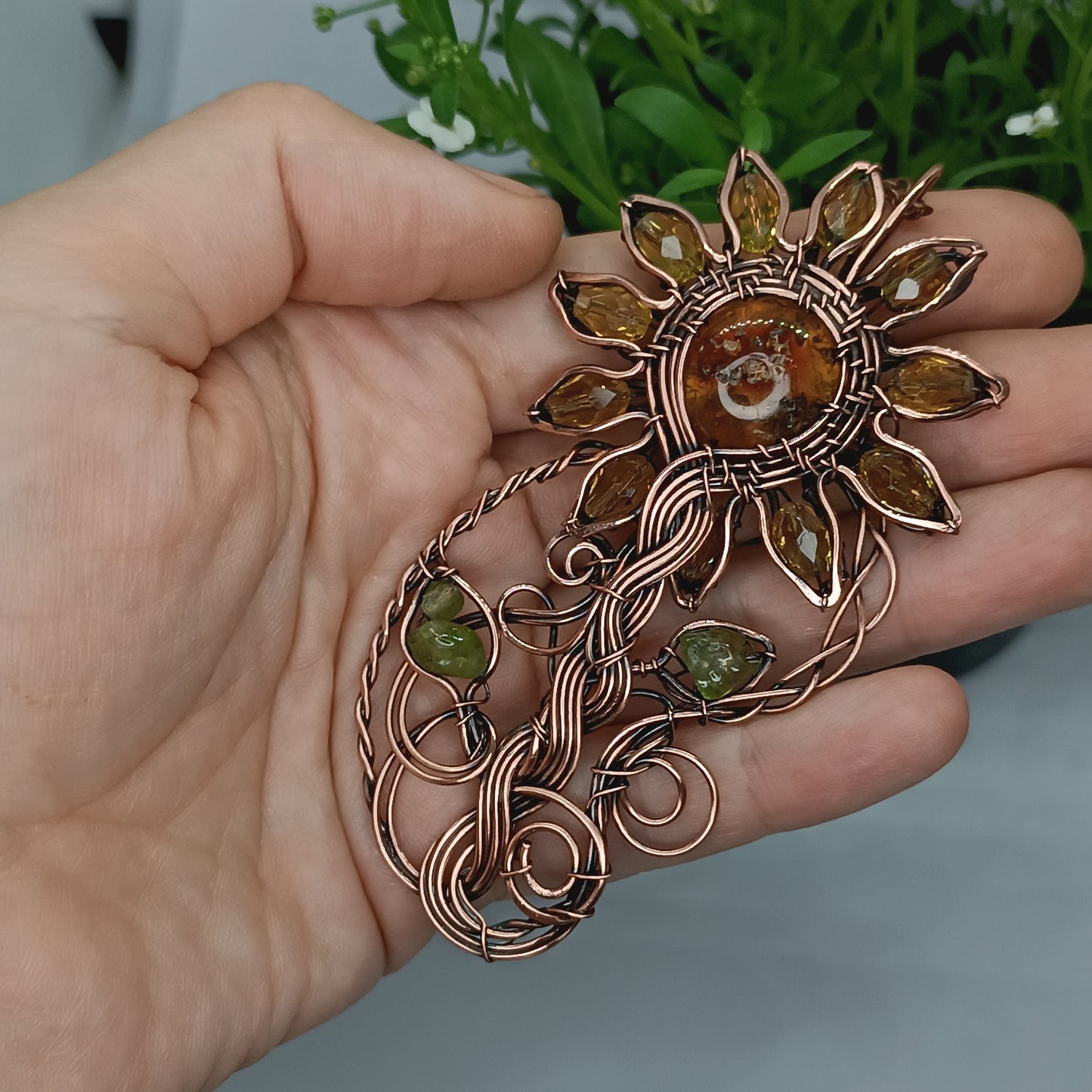 Sunflower necklace