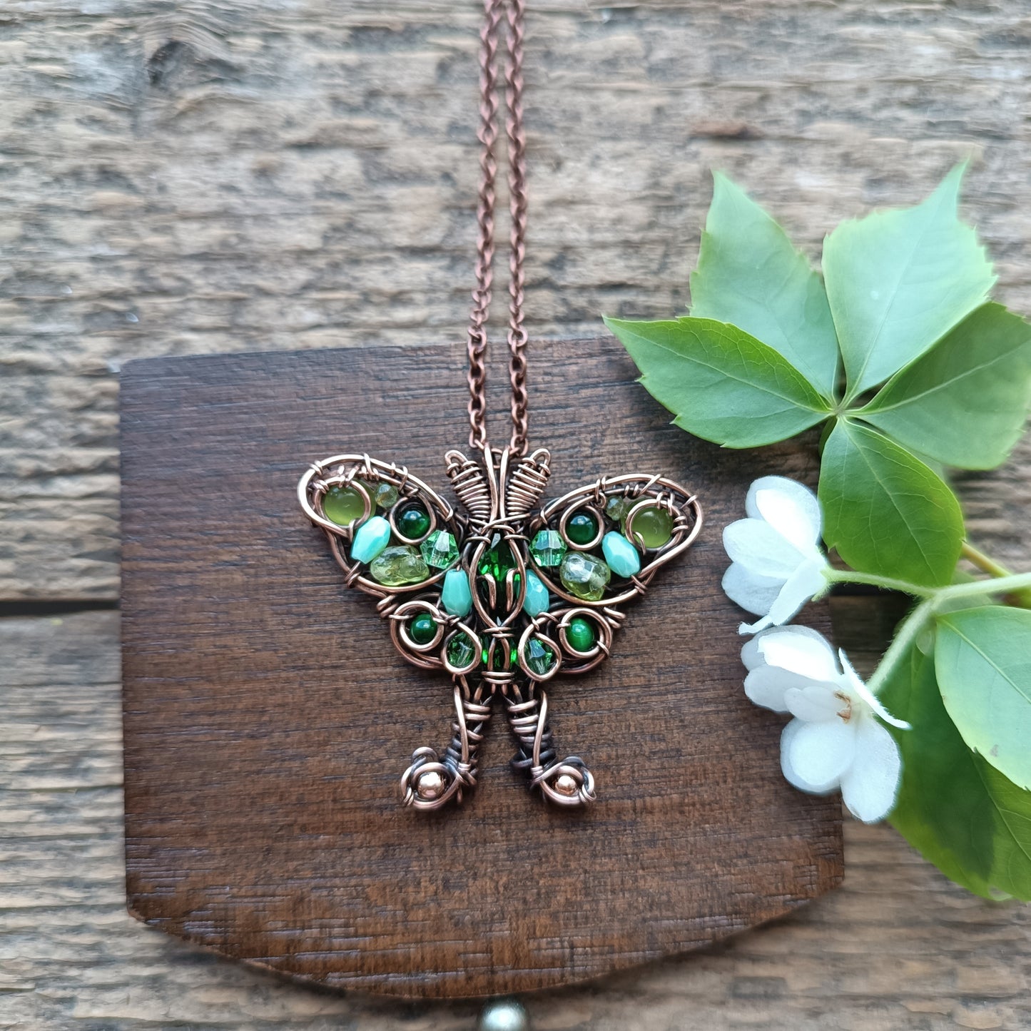 Luna moth necklace