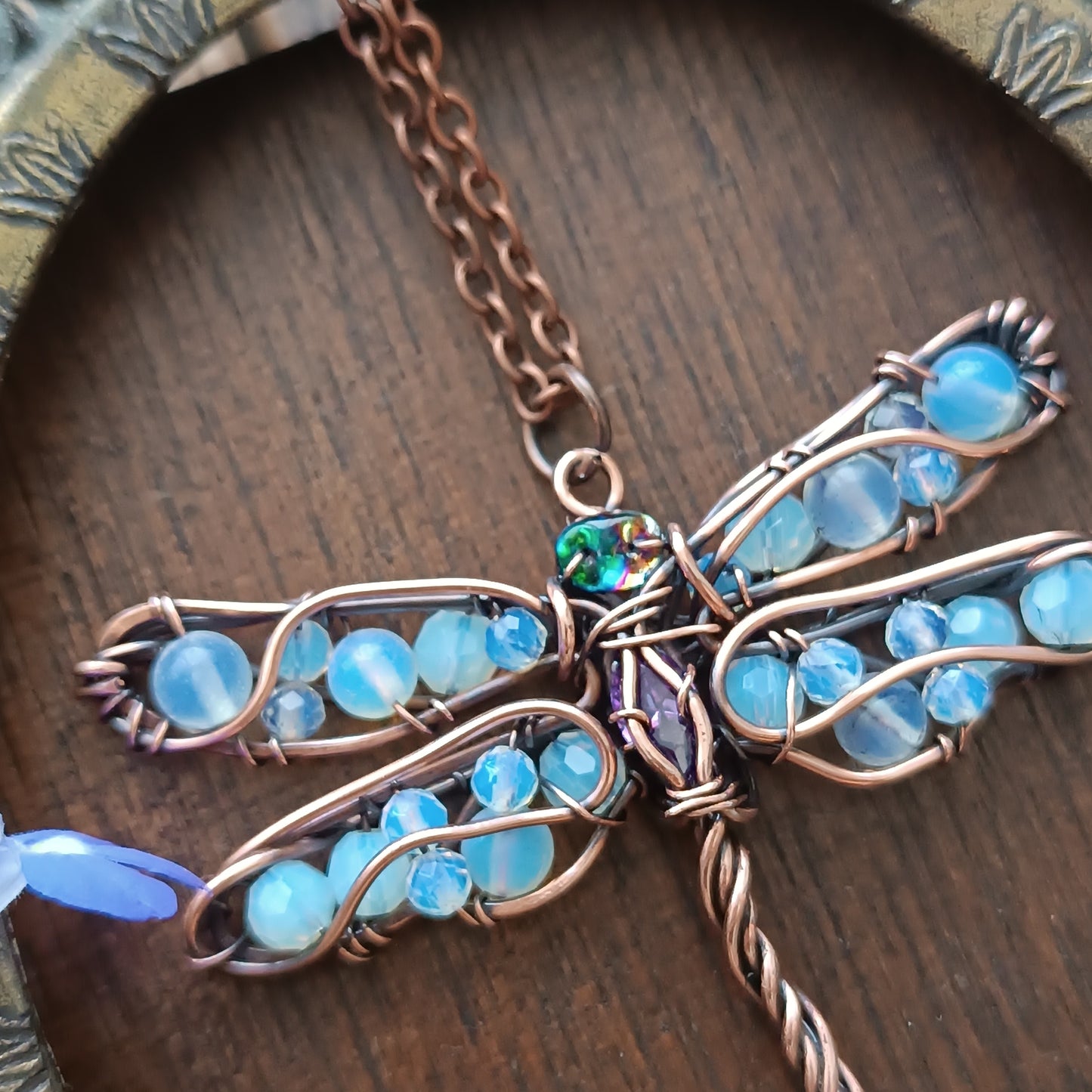 Morning dew dragonfly pendant