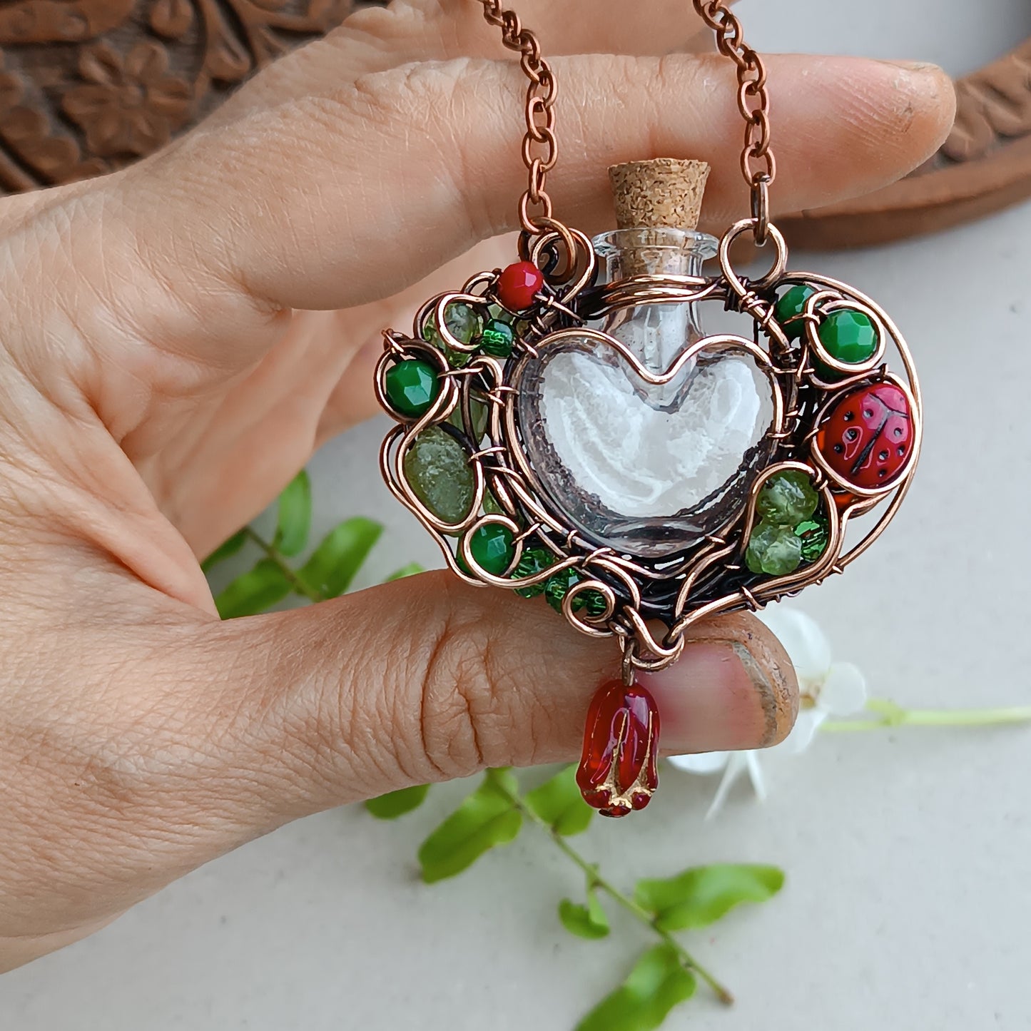 Garden Twinkle. vial necklace