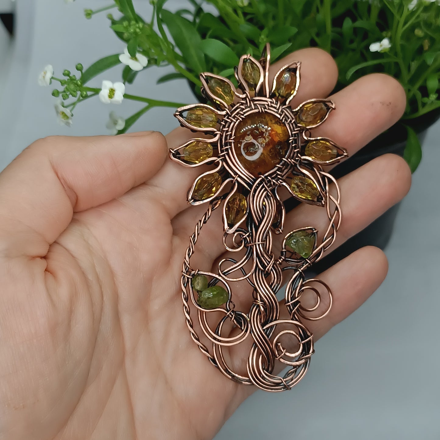 Sunflower necklace