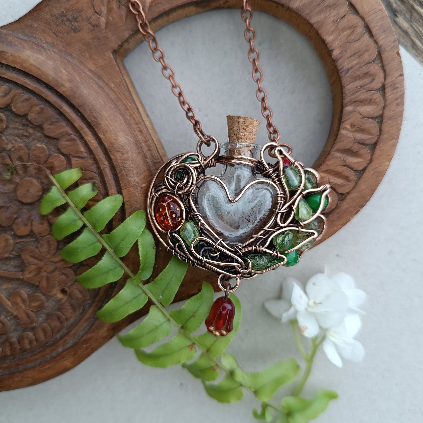 Garden Twinkle. vial necklace