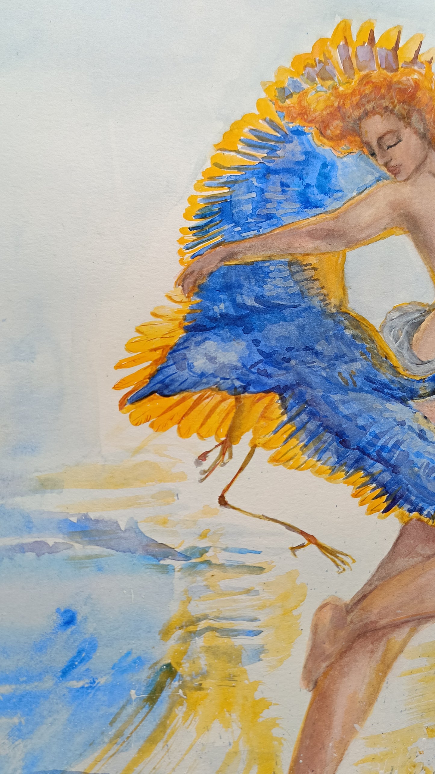 Foam born. Original watercolor on paper. Unframed.