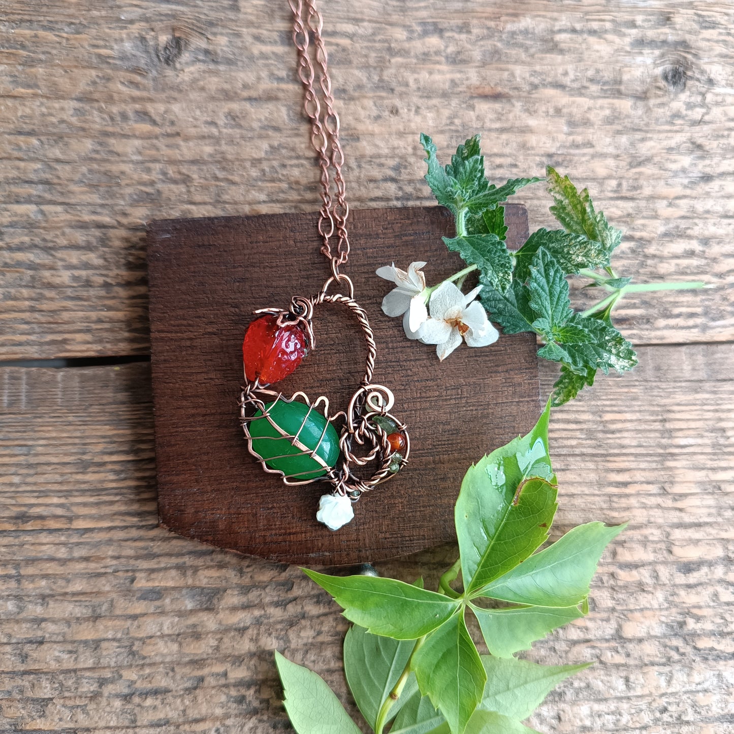 Strawberry necklace.