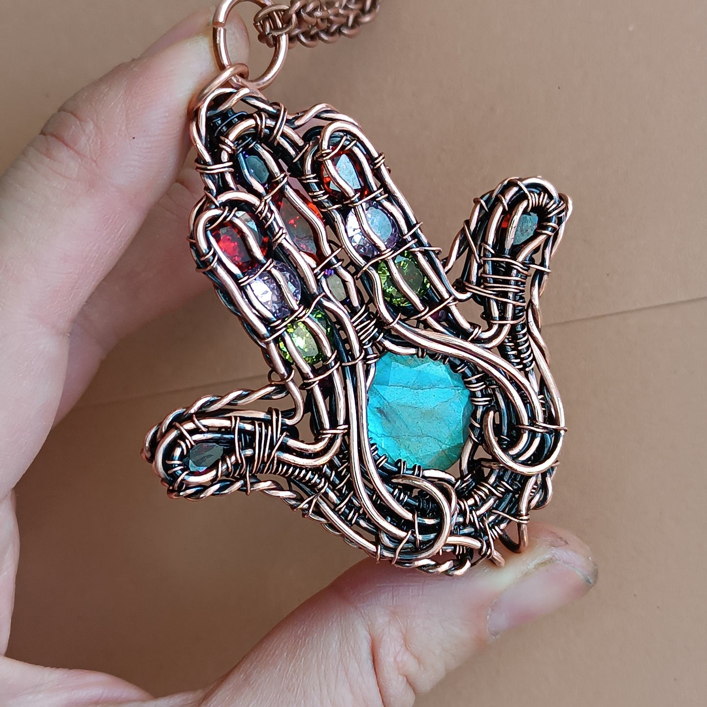 Hamsa hand necklace