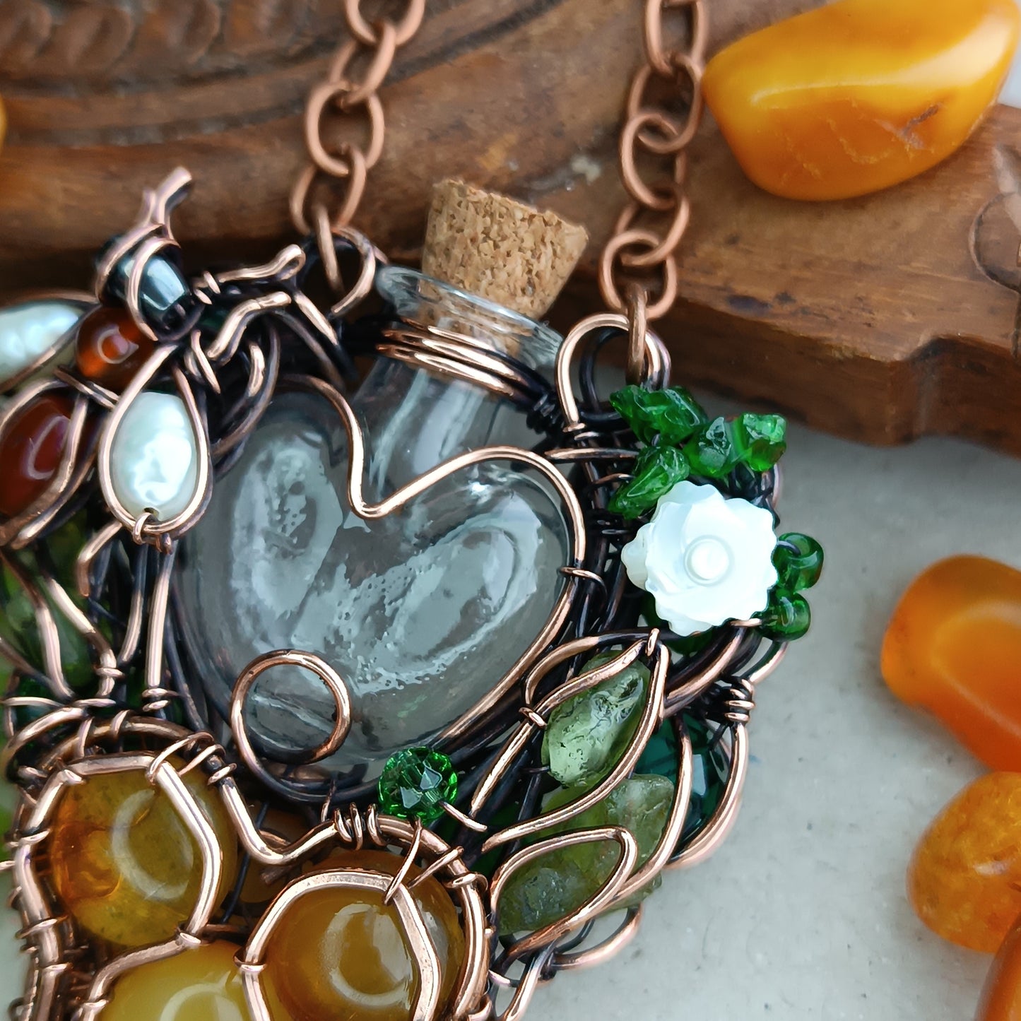 BEEnevolent Summer. Vial necklace