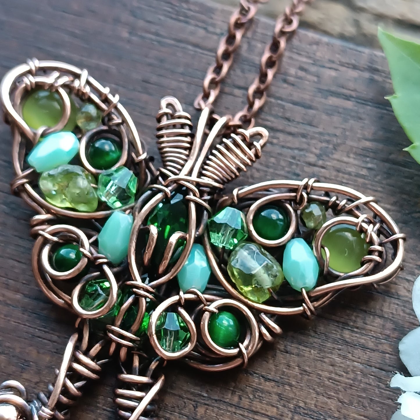 Luna moth necklace