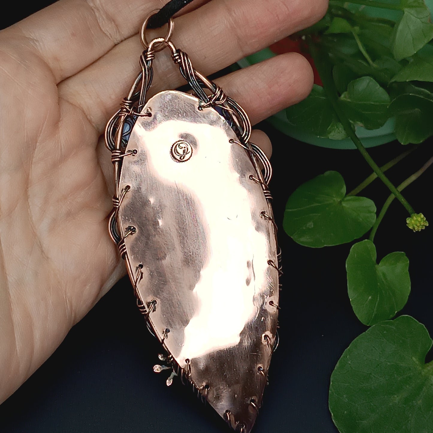 Frog and water lily necklace