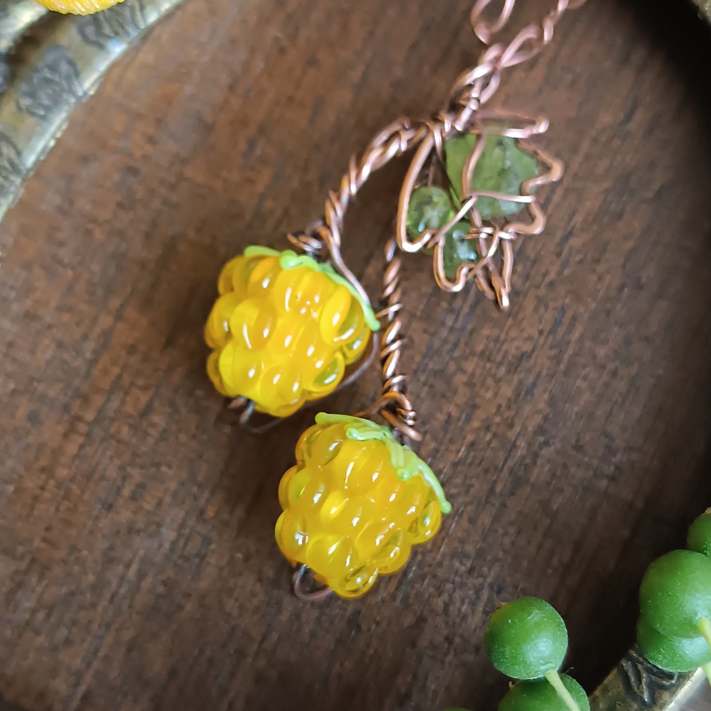 Yellow raspberry pendant