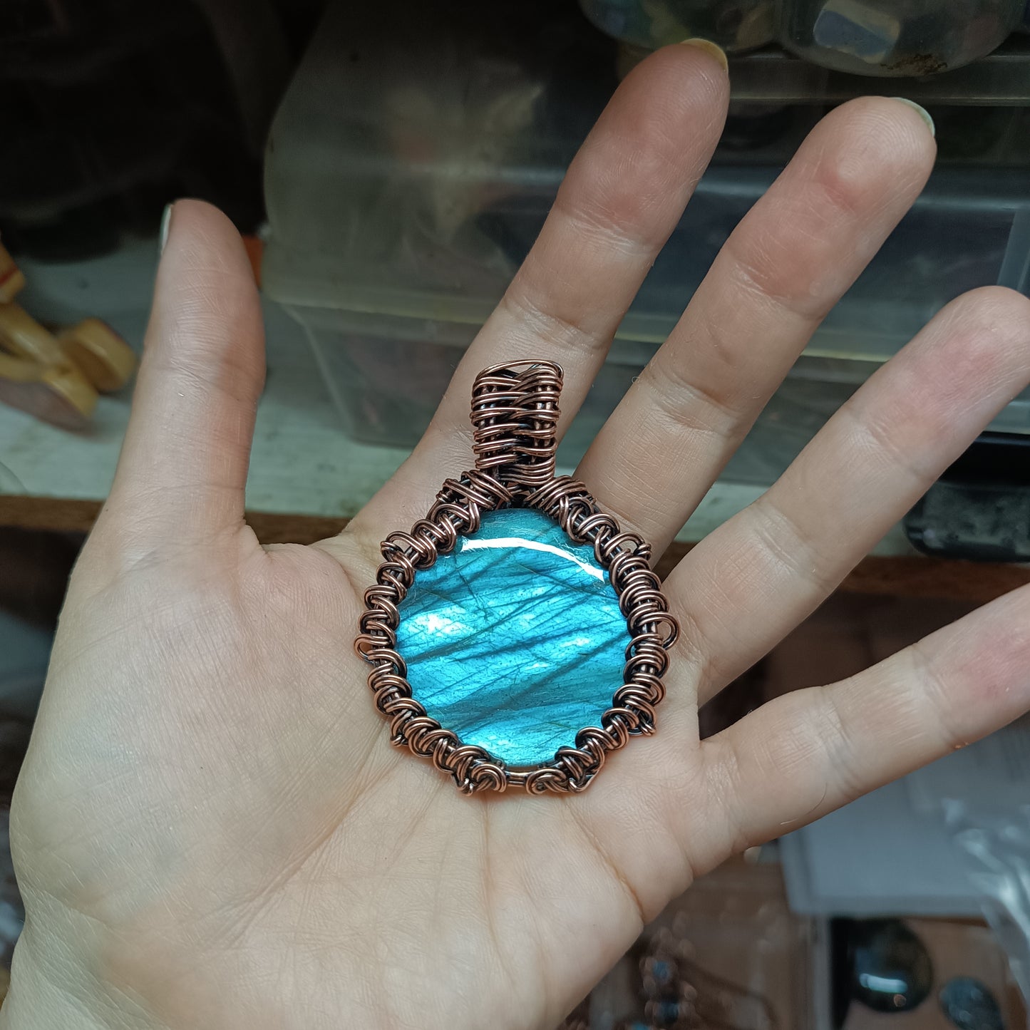 For Cindy. Blue labradorite necklace