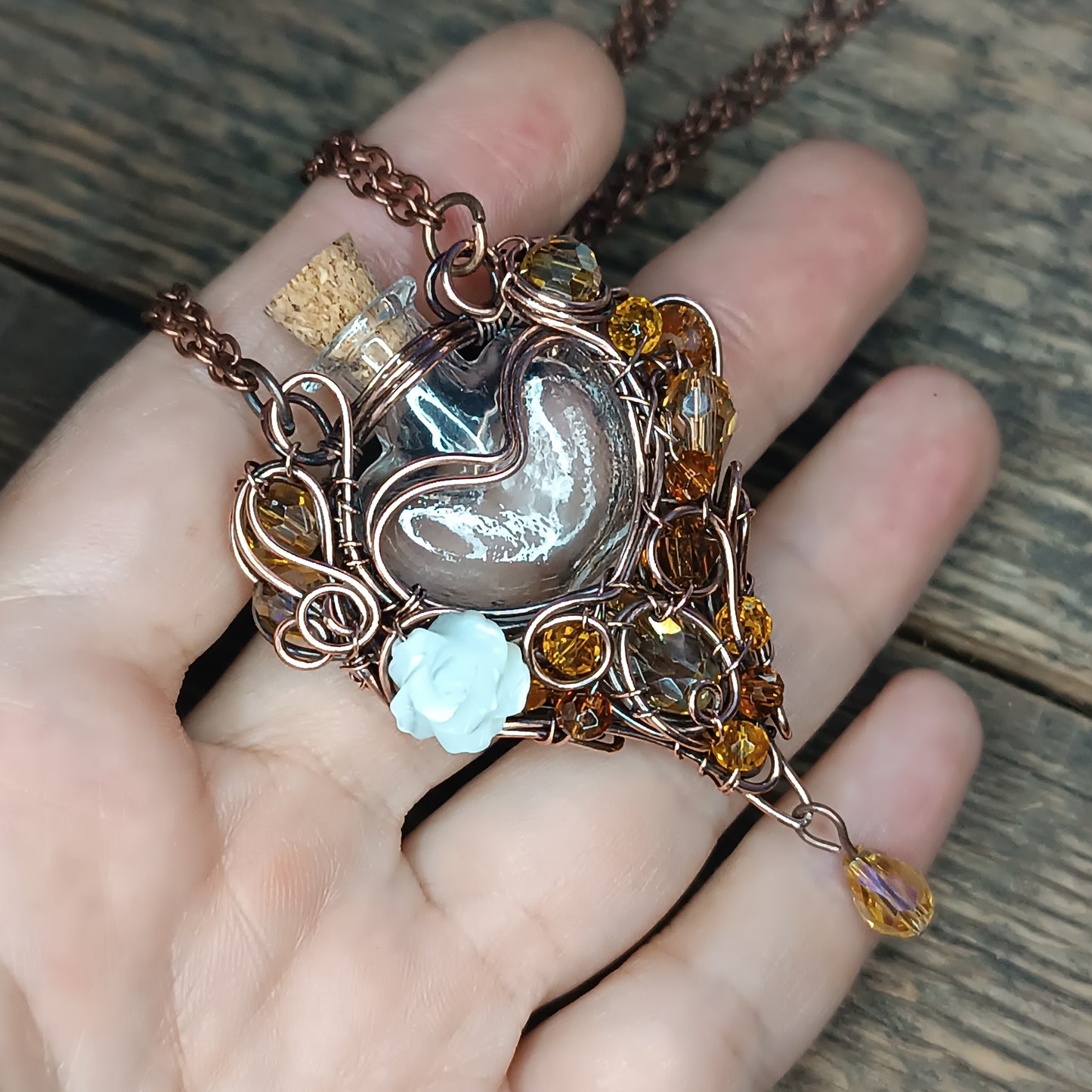 For Pamela. Citrine sunset vial.