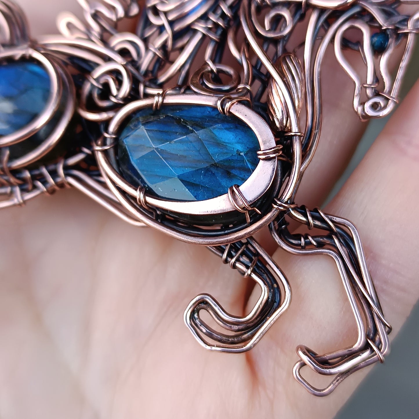 Blue thunder. Pegasus/Unicorn necklace