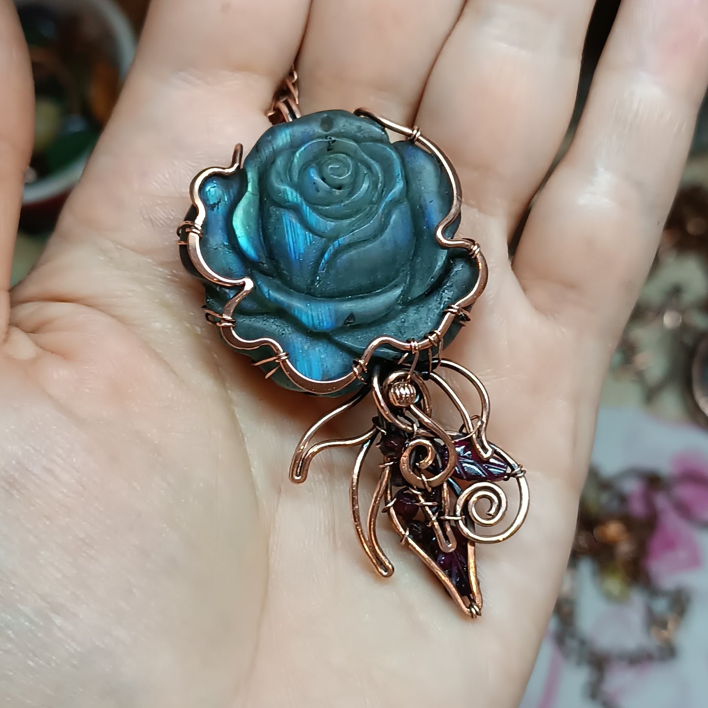 Empress rose pendant