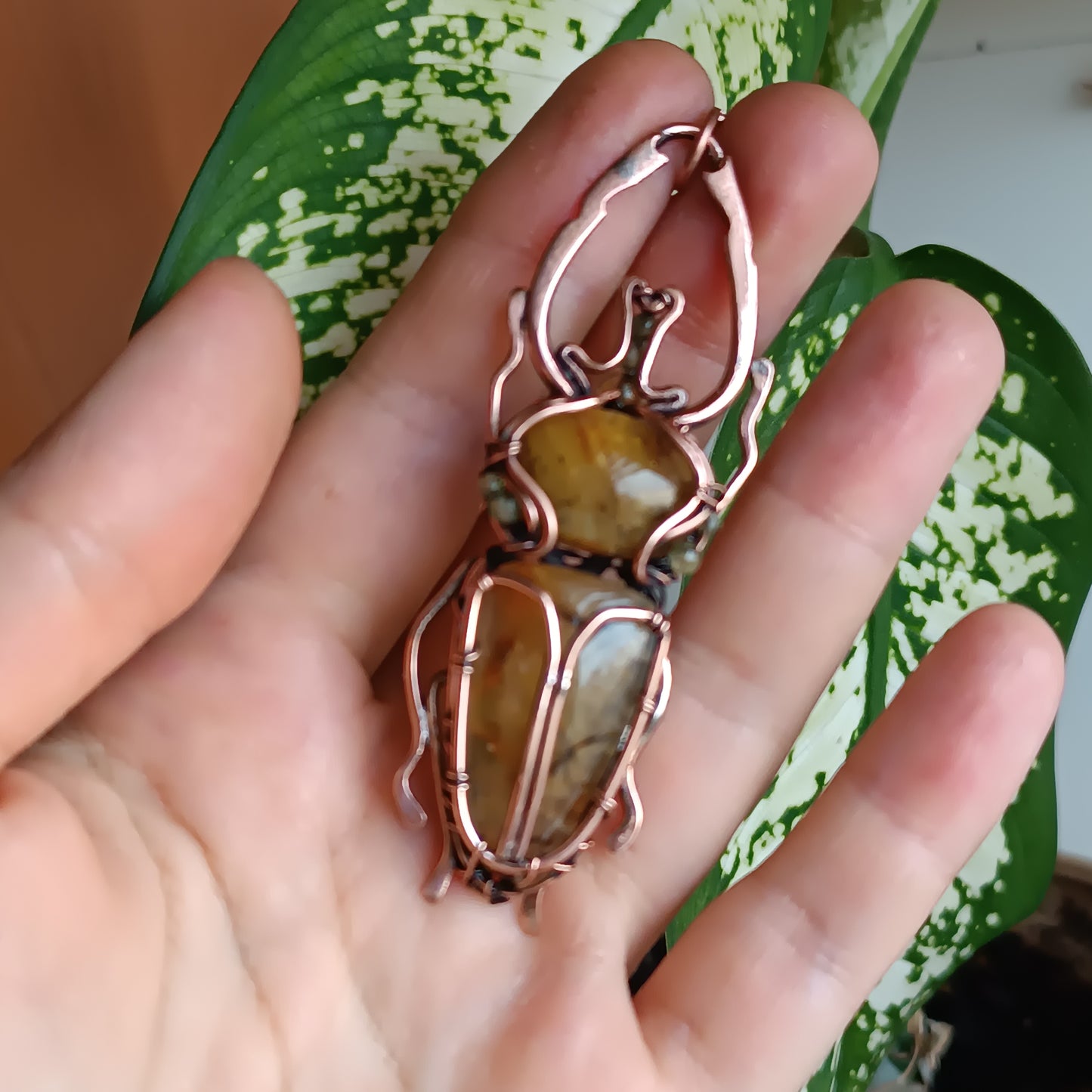Stag beetle necklace