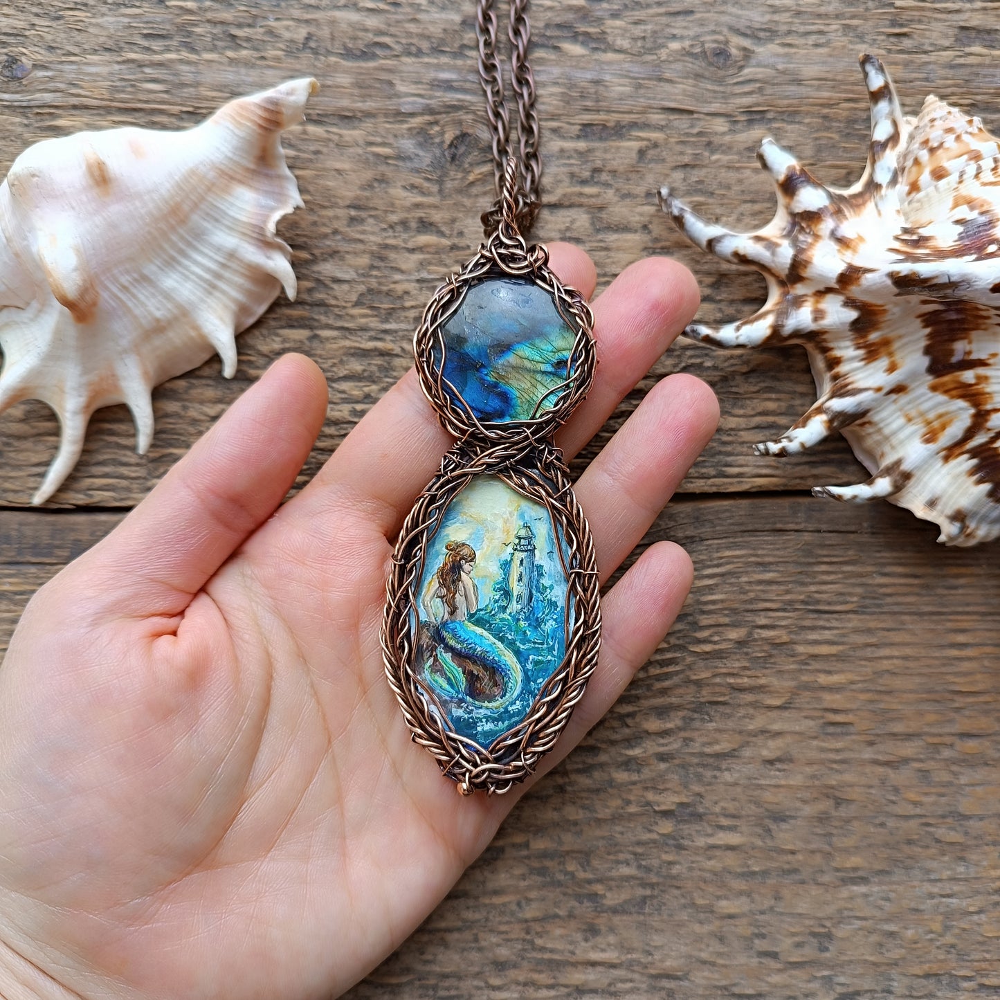Ocean lullaby π§ Wearable art necklace.