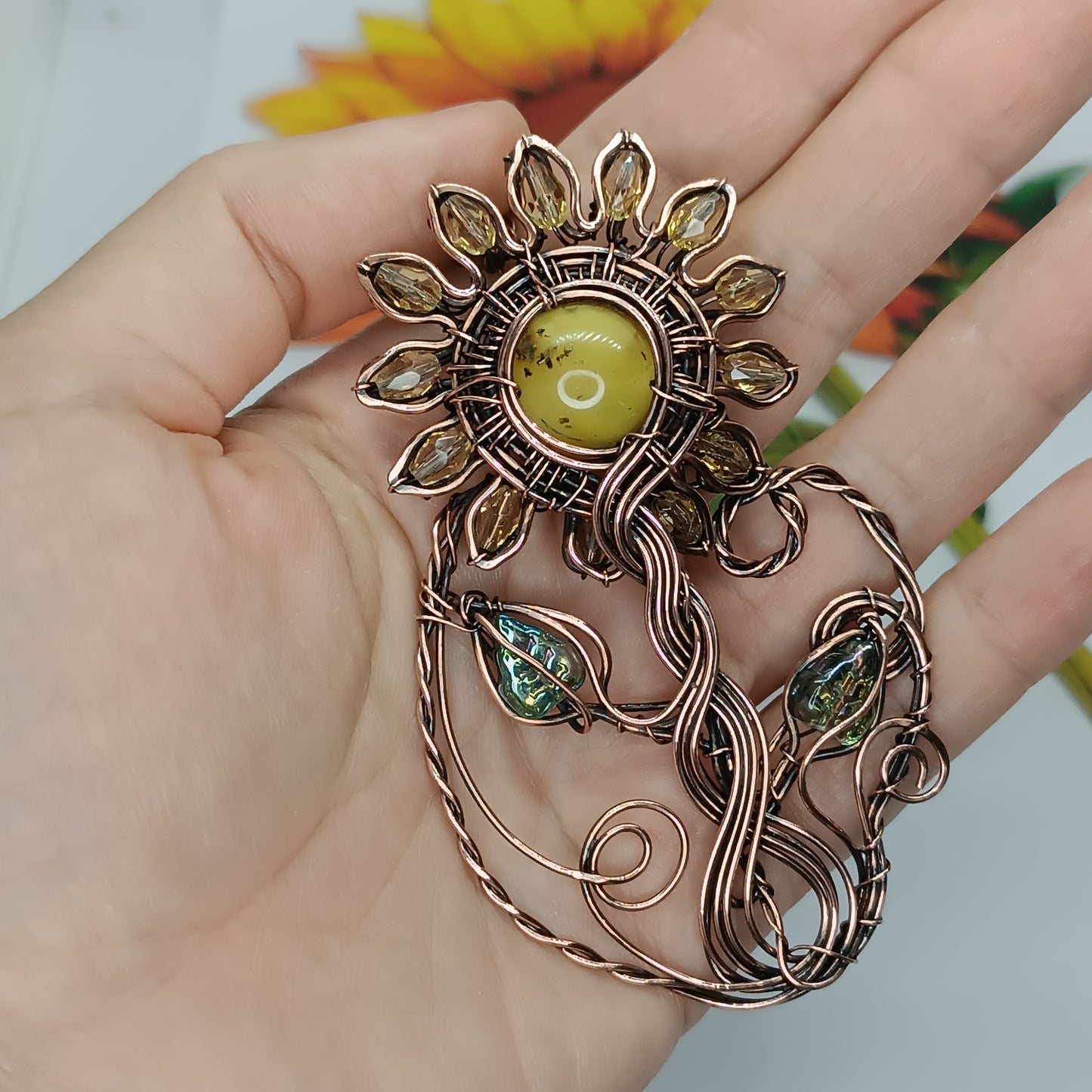Sunflower necklace