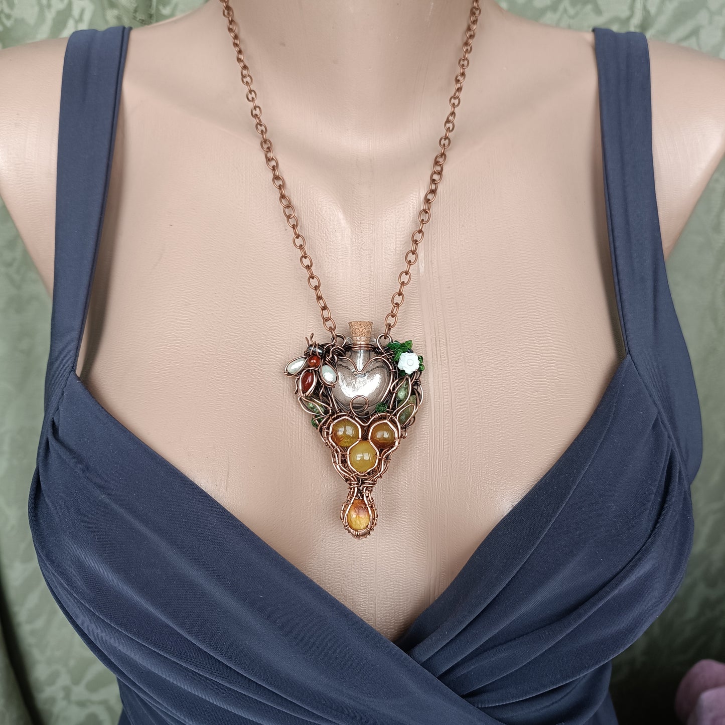 BEEnevolent Summer. Vial necklace