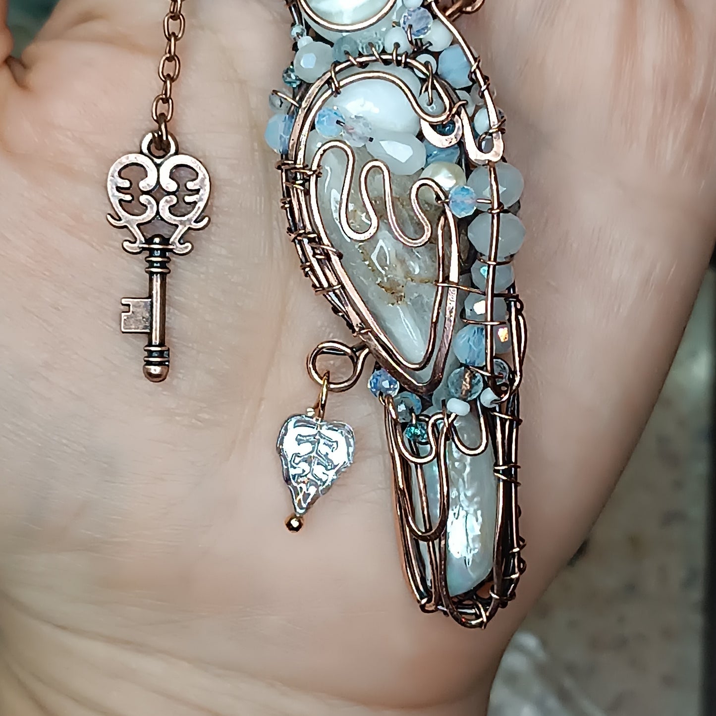 Secret keeper. White raven necklace. Rare version.