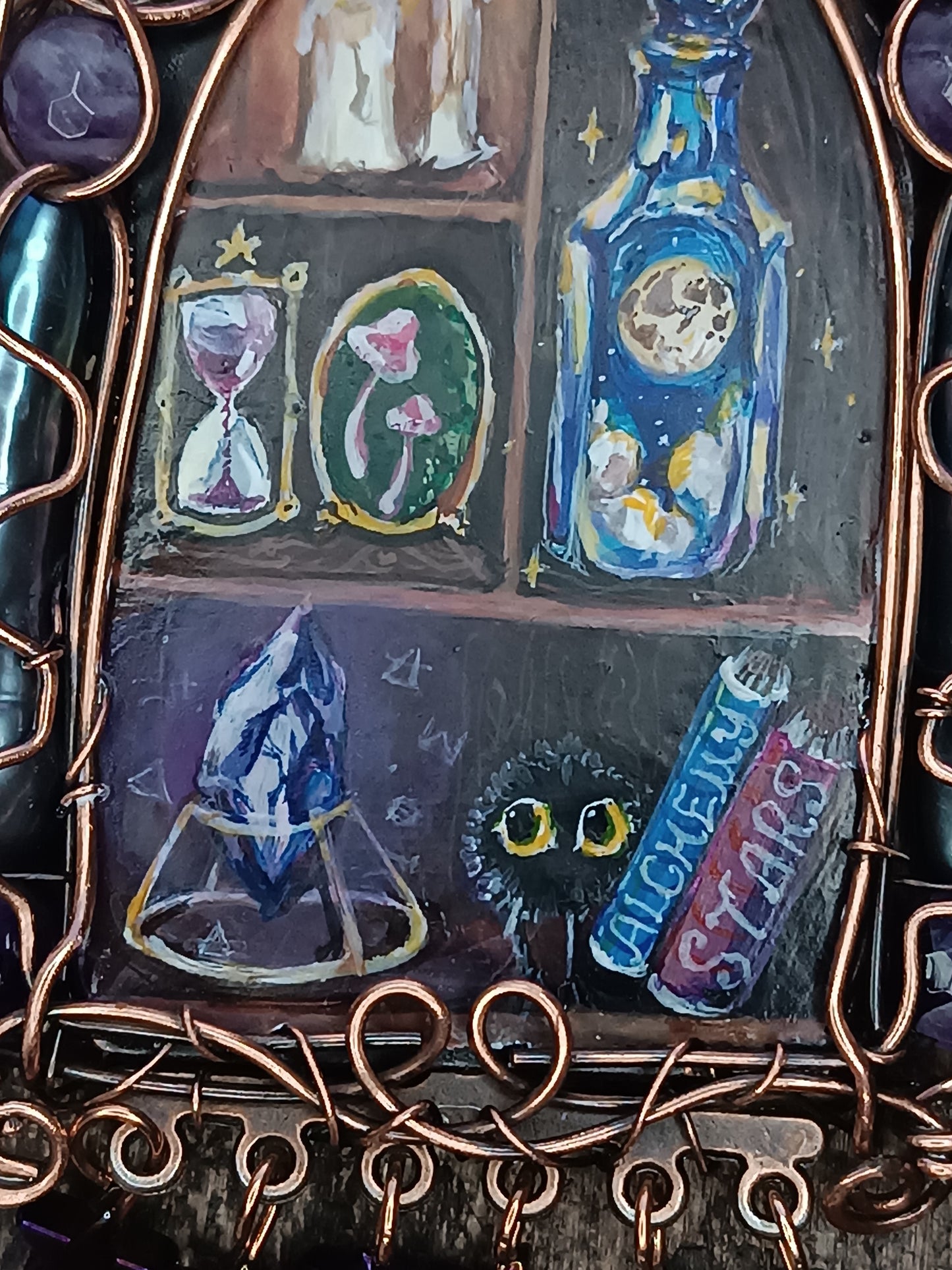 "Tiny magician". Wearable art necklace.