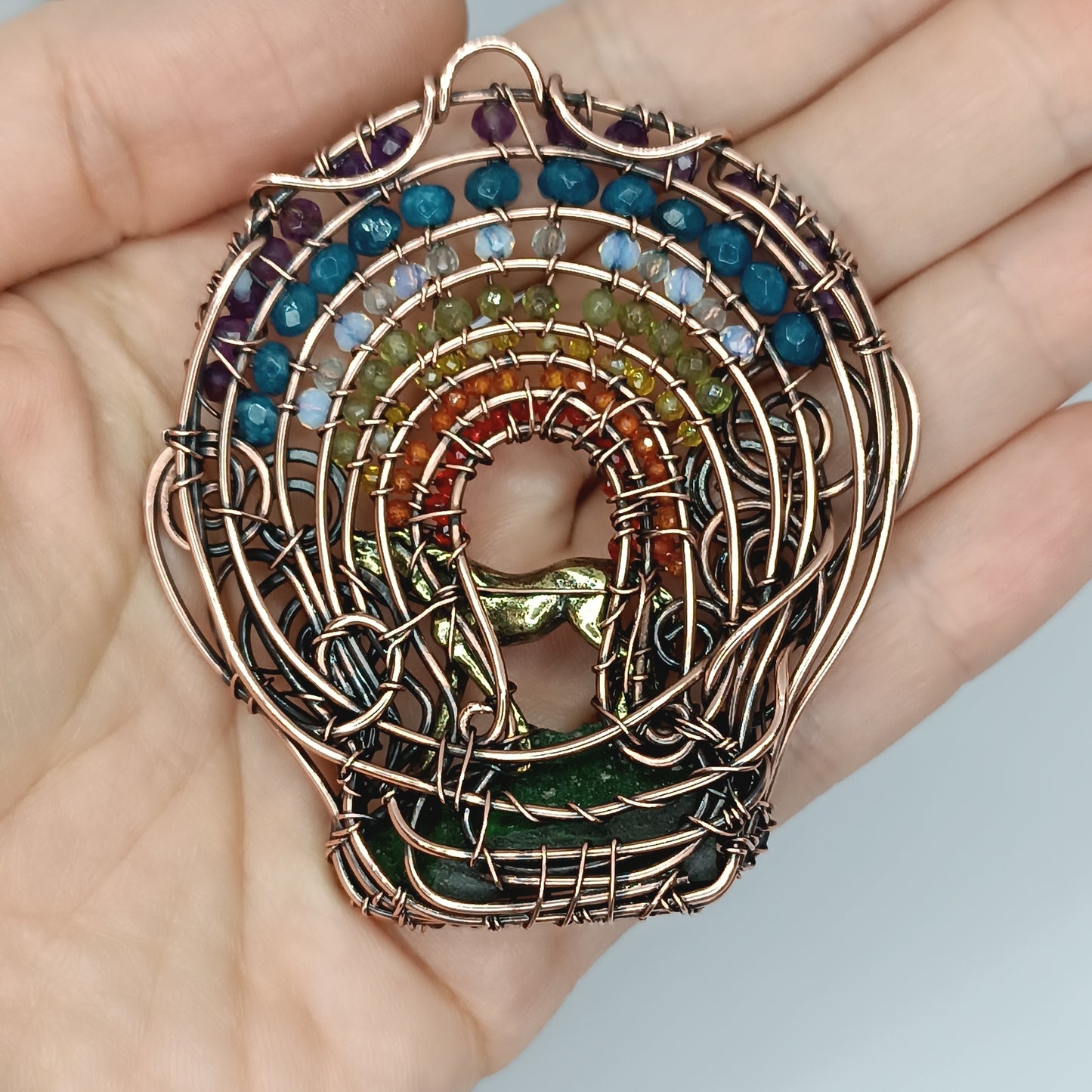 Rainbow horse necklace