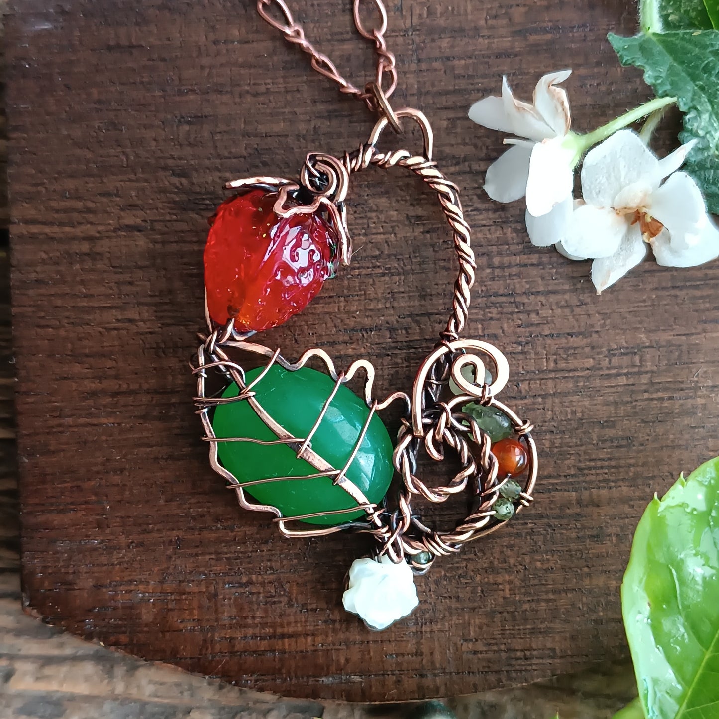 Strawberry necklace.