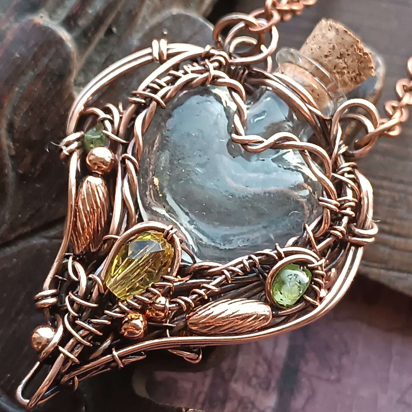 Citrine sunset. vial necklace