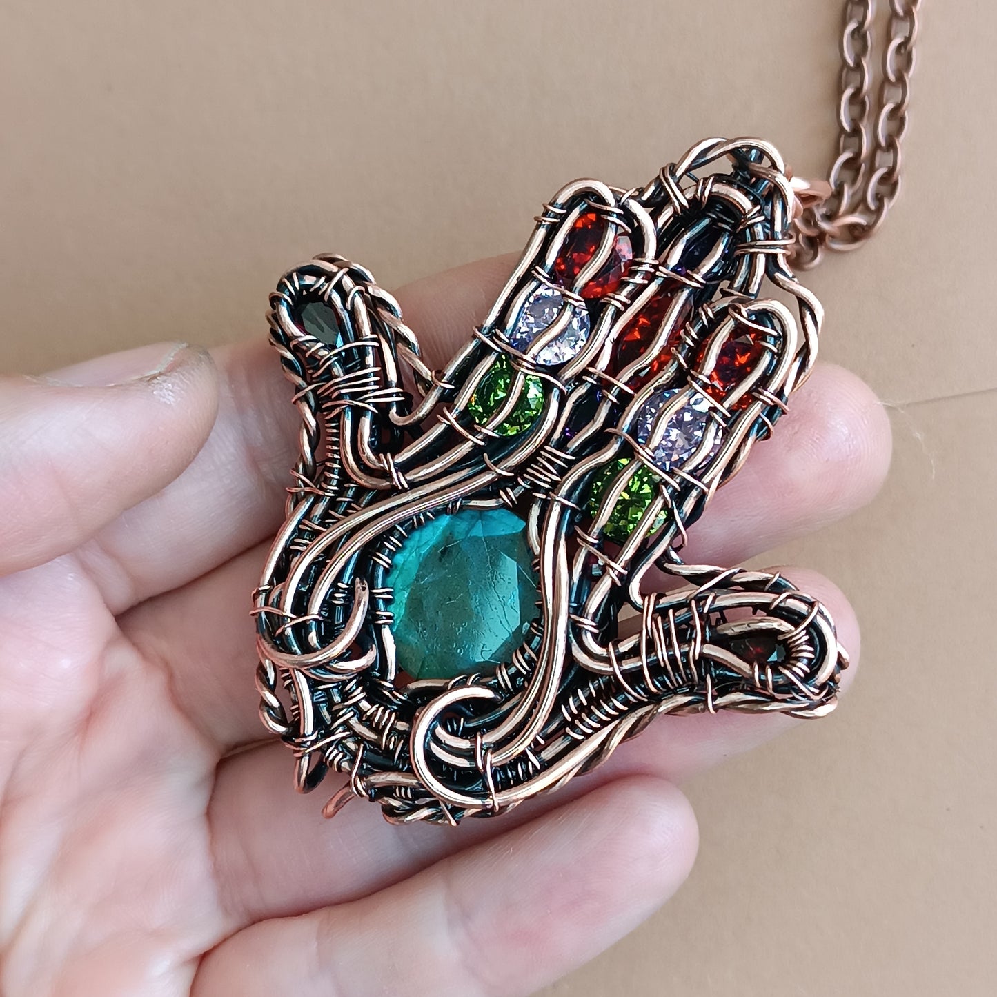 Hamsa hand necklace