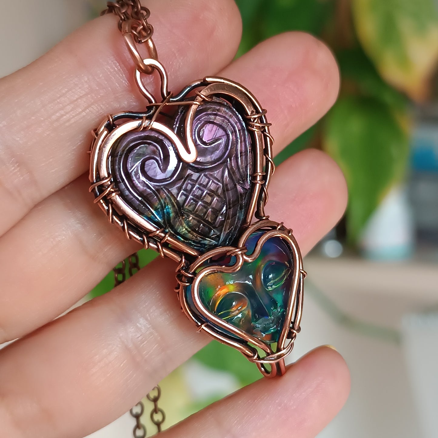 Double heart amulet.