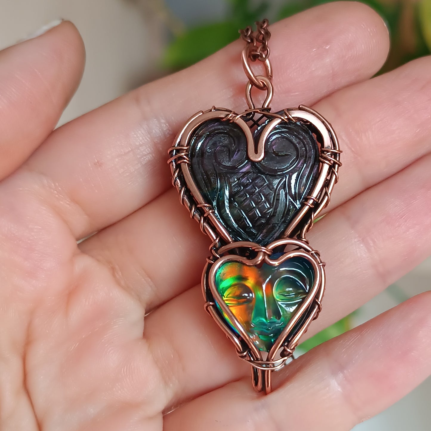Double heart amulet.