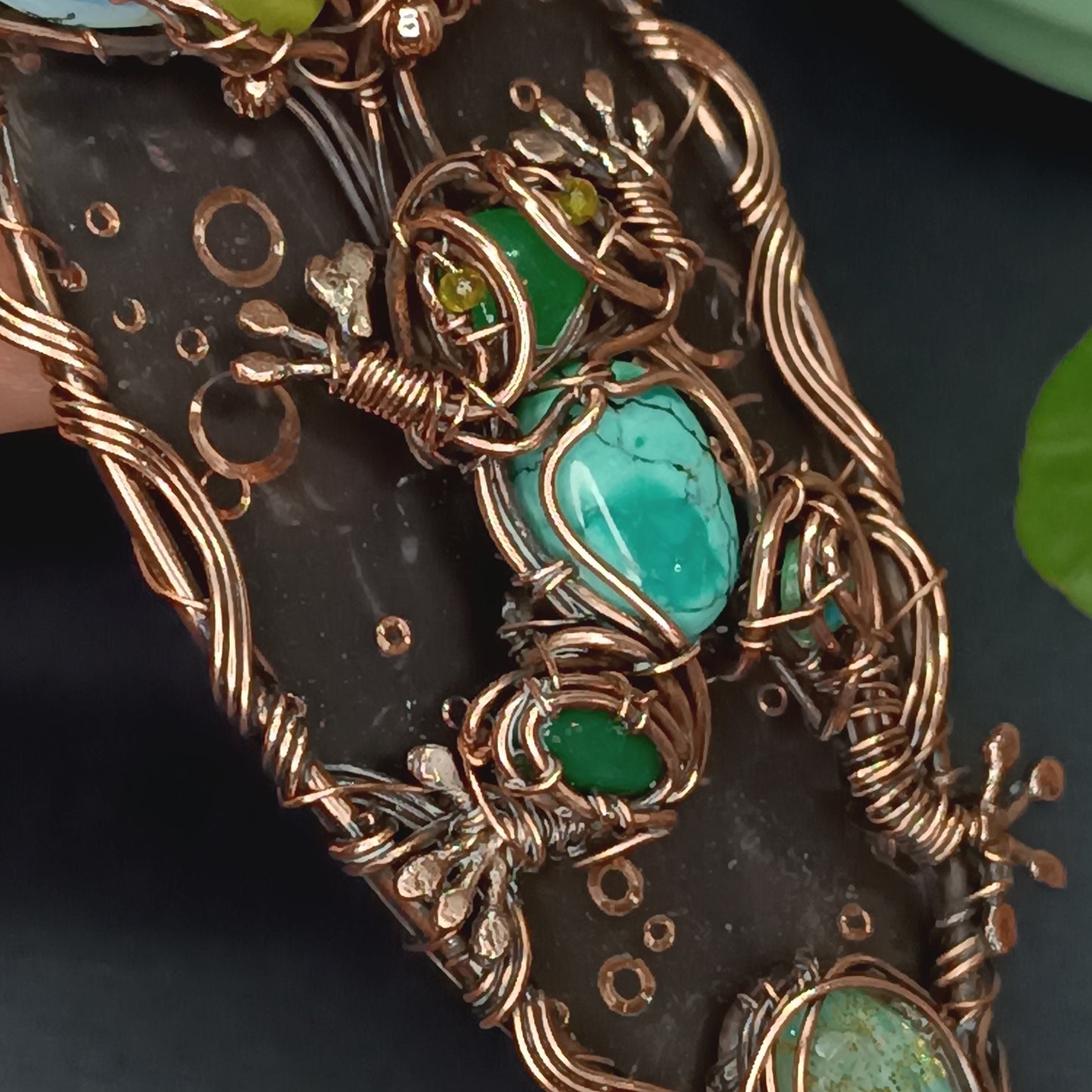 Frog and water lily necklace