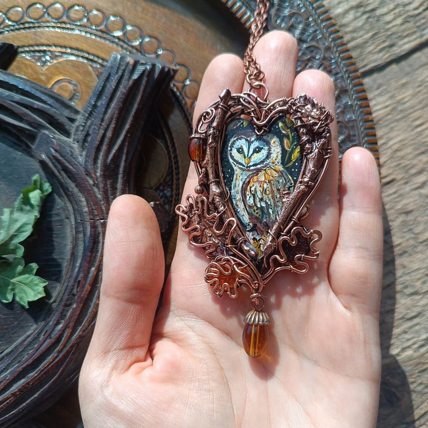 Owl in the hollow necklace