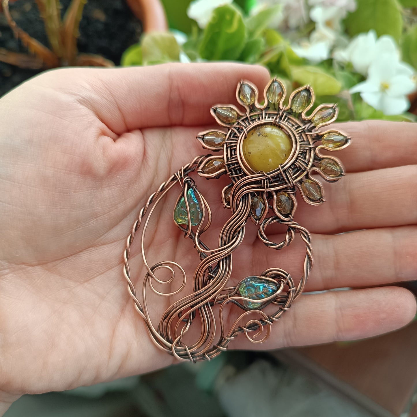 Sunflower necklace