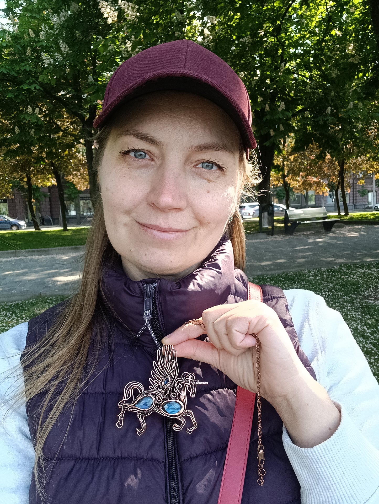 Blue thunder. Pegasus/Unicorn necklace