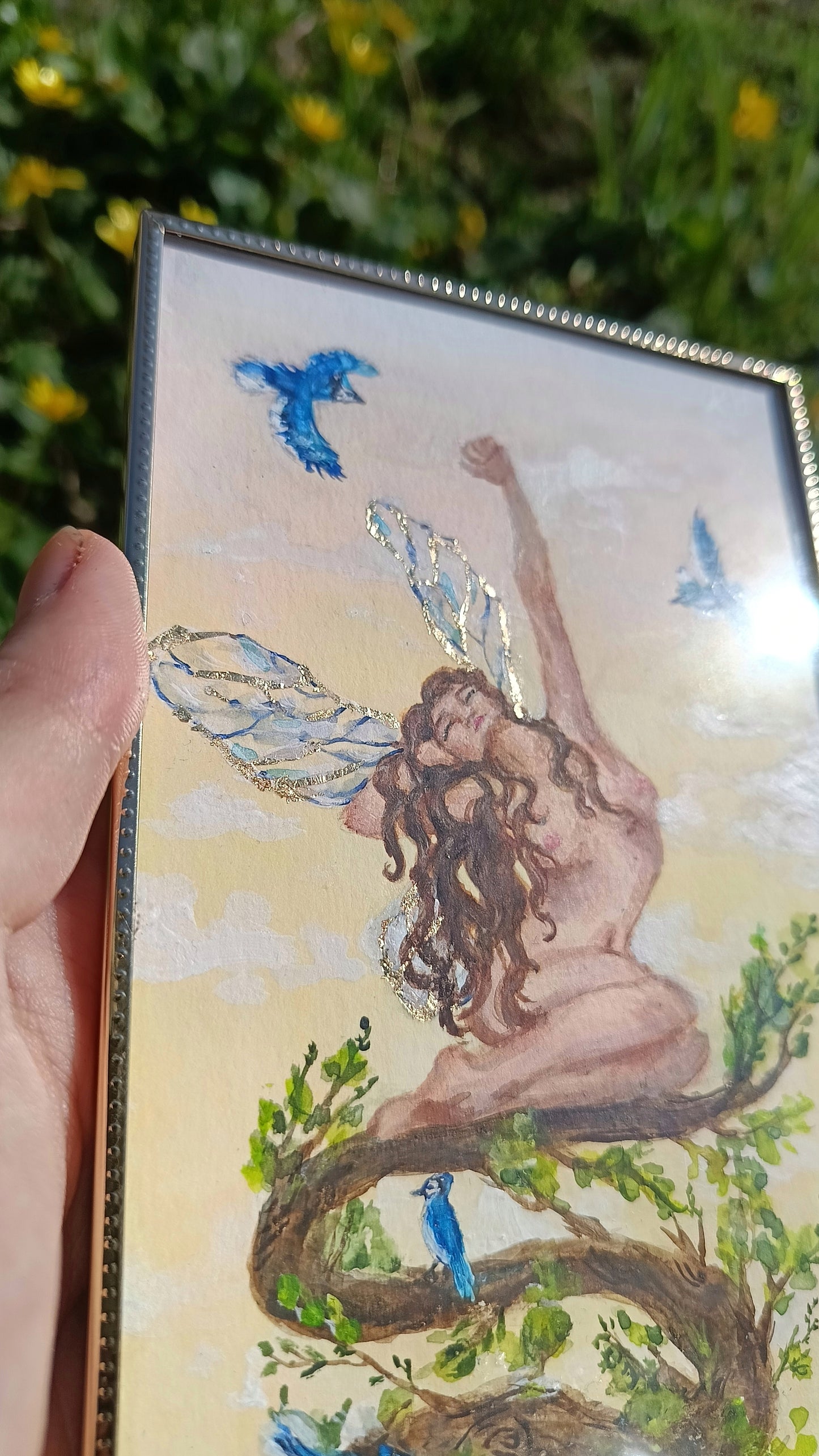 Spring awakening.π± Original painting. Framed.