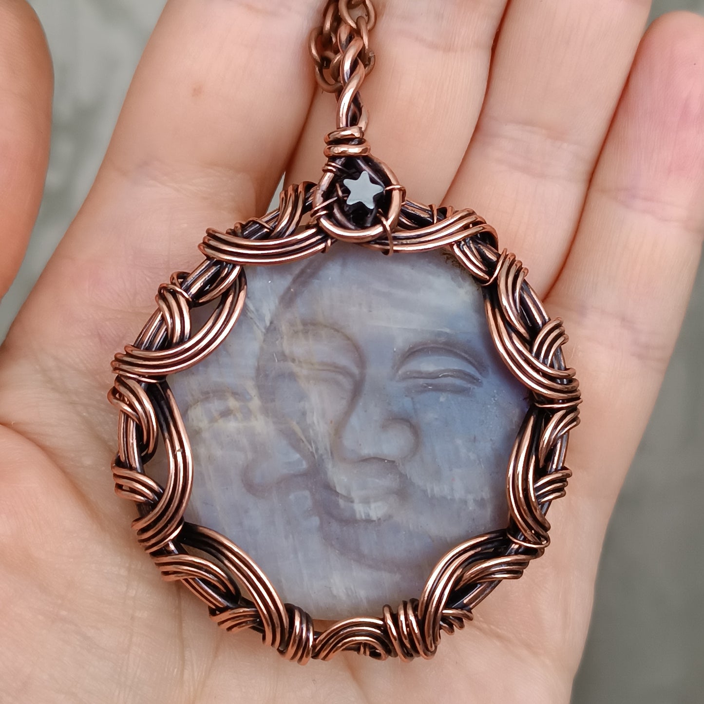 Sun and moon necklace