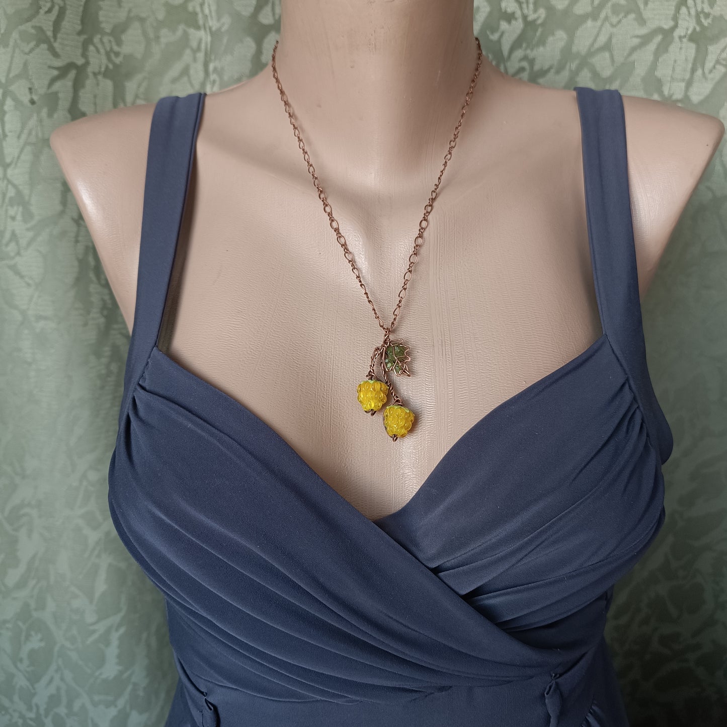Yellow raspberry pendant