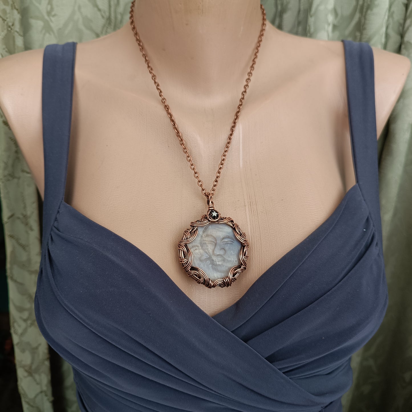 Sun and moon necklace