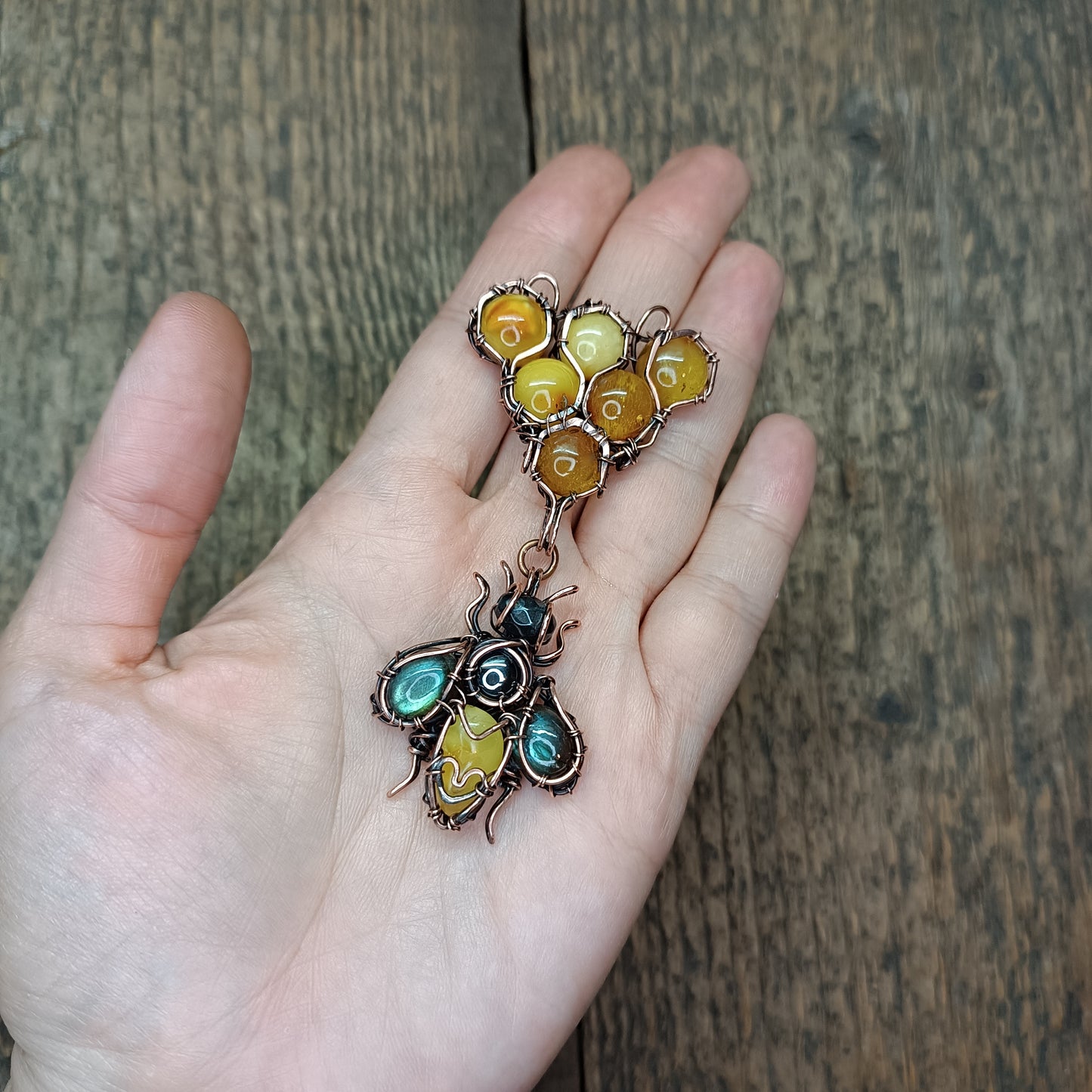 For Amanda. Bee necklace