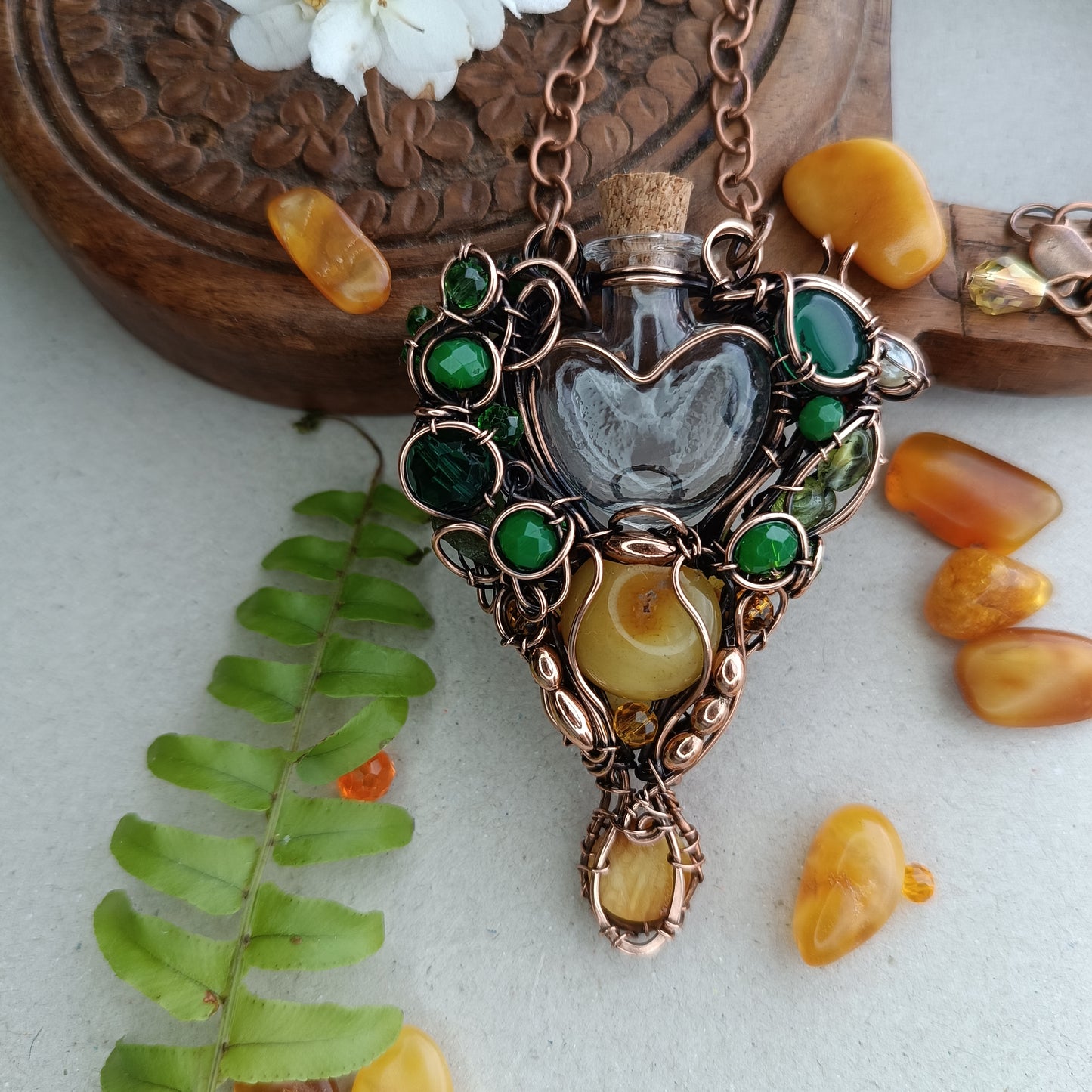 BEEnevolent Summer. Vial necklace