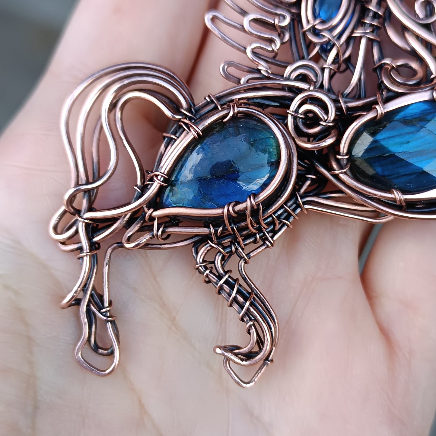 Blue thunder. Pegasus/Unicorn necklace