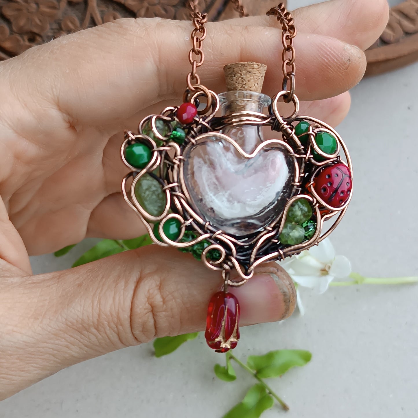 Garden Twinkle. vial necklace