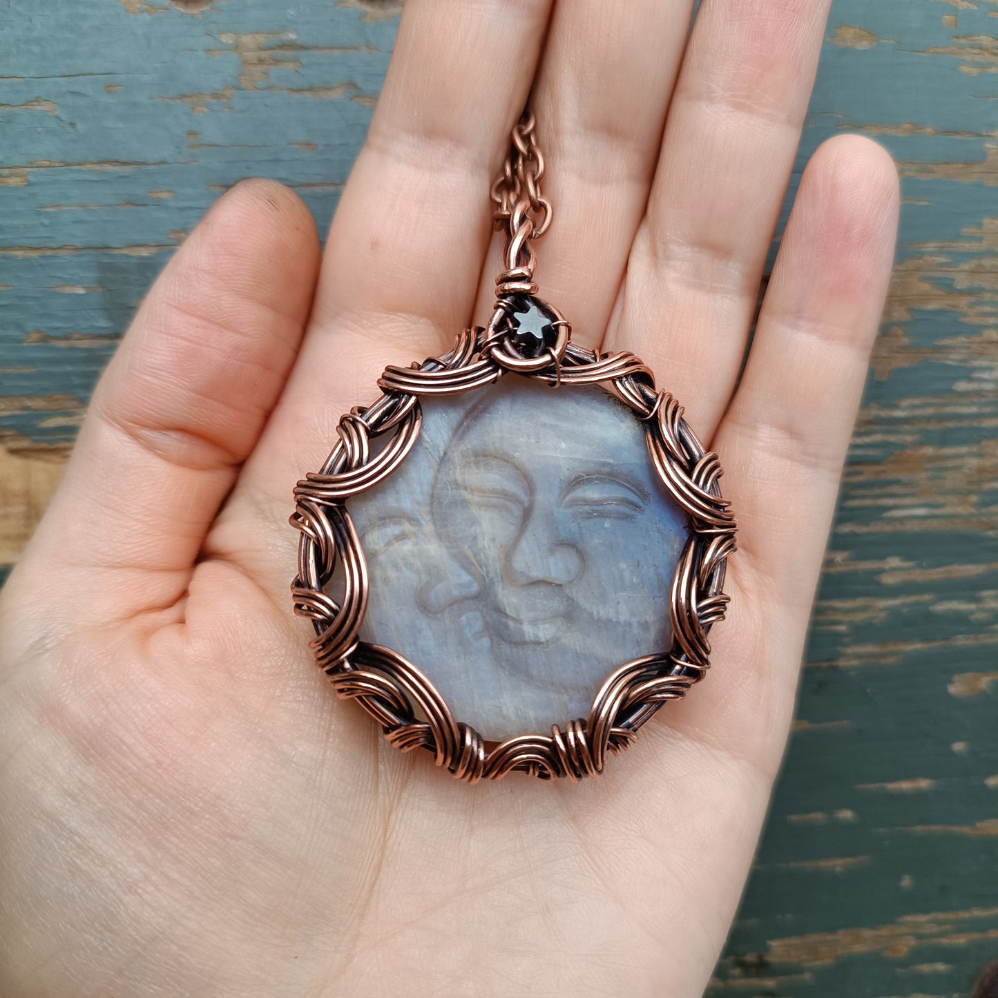 Sun and moon necklace
